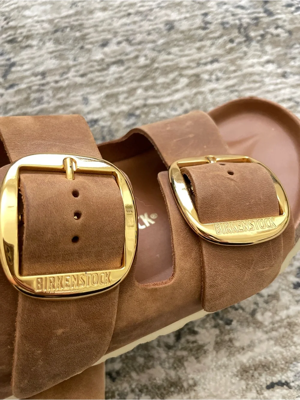 Birkenstock Arizona Big Buckle Cognac Leather Slide Sandal Regular Width 41 - Picture 4 of 8
